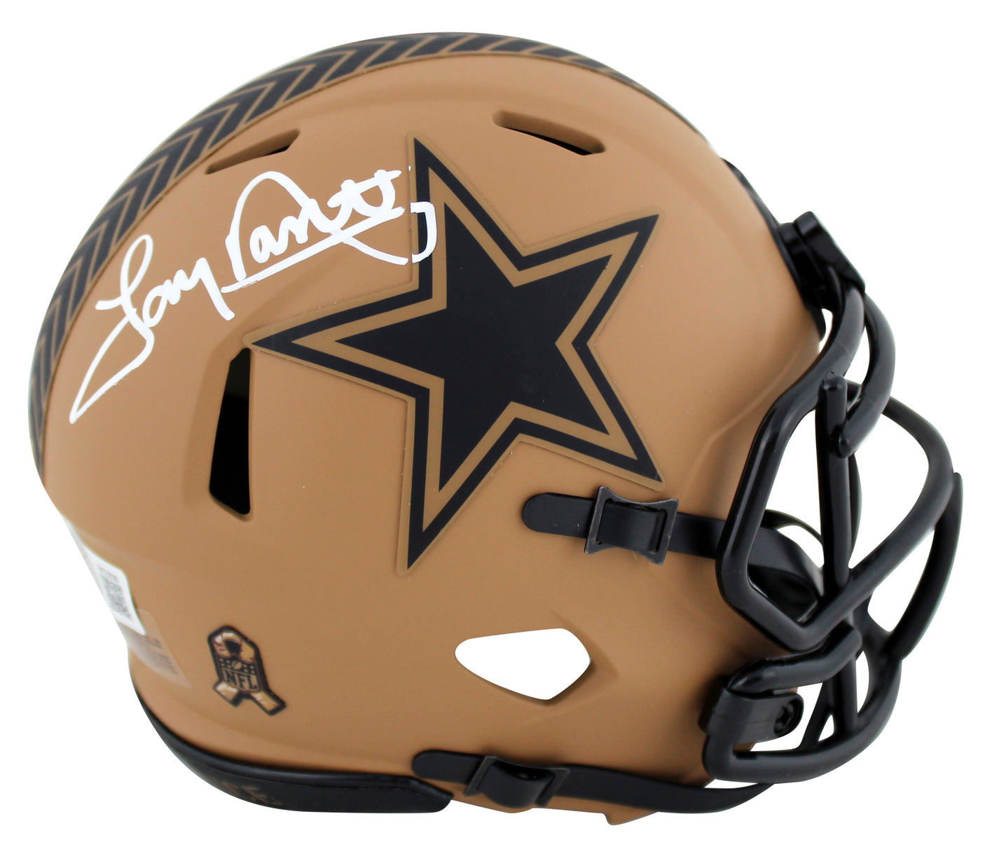 Cowboys Tony Dorsett Signed Salute To Service II Speed Mini Helmet BAS Witnessed