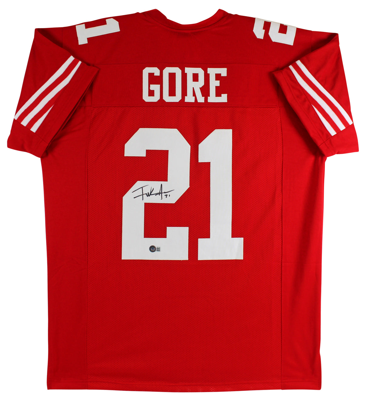Frank Gore Authentic Signed Red Pro Style Jersey Autographed BAS Witnessed