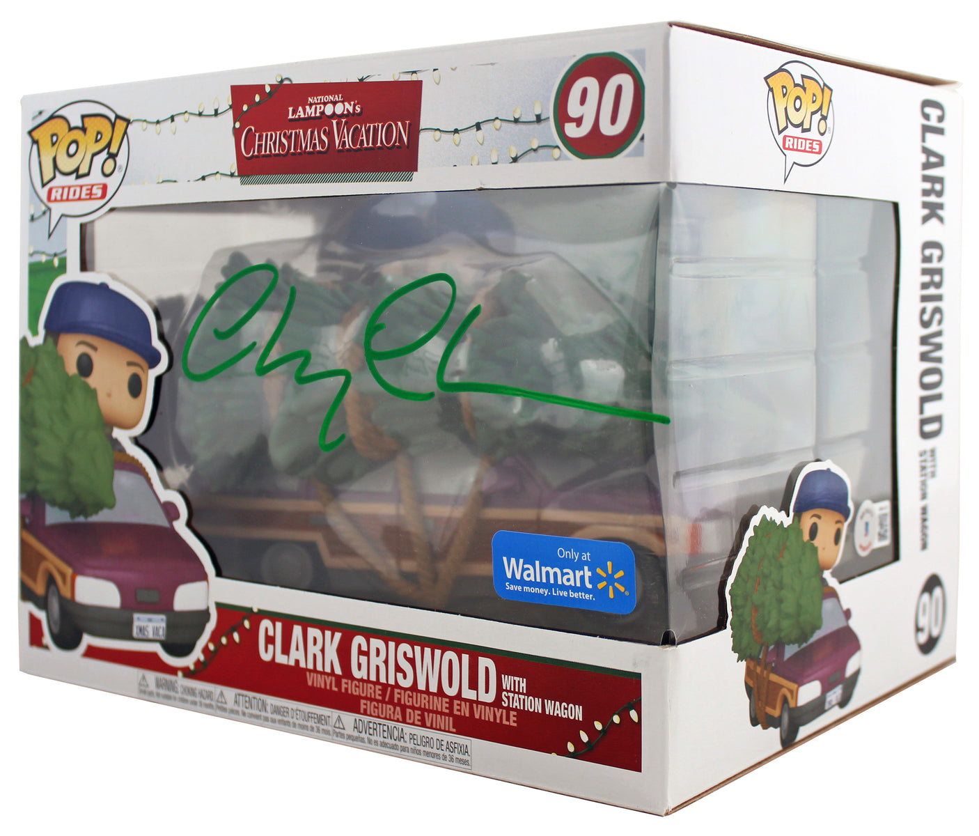 Chevy Chase Christmas Vacation Signed #90 Funko Pop Vinyl Figure w Green Sig BAS