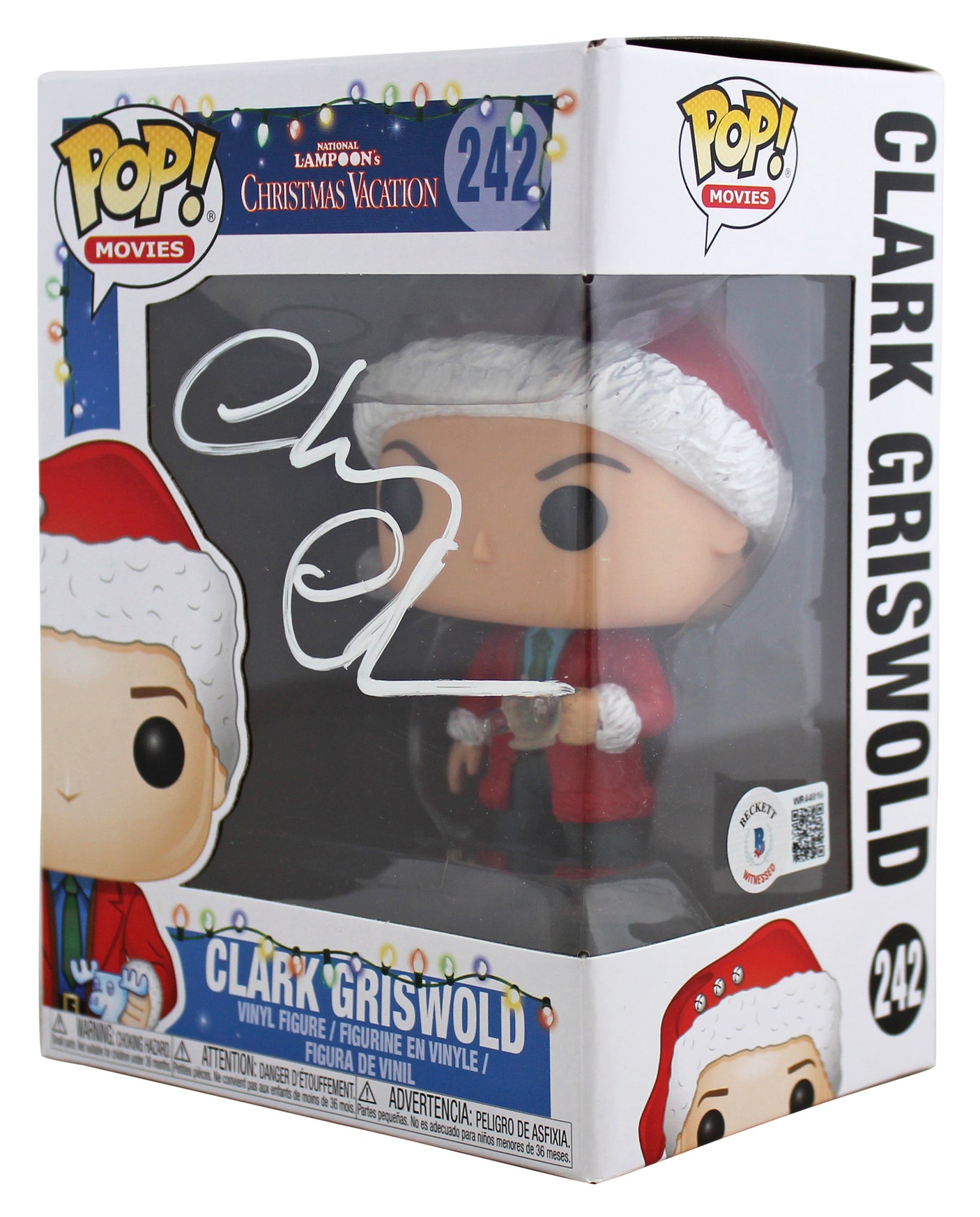 Chevy Chase Christmas Vacation Signed Funko Pop Figure w/ White Sig BAS Witness