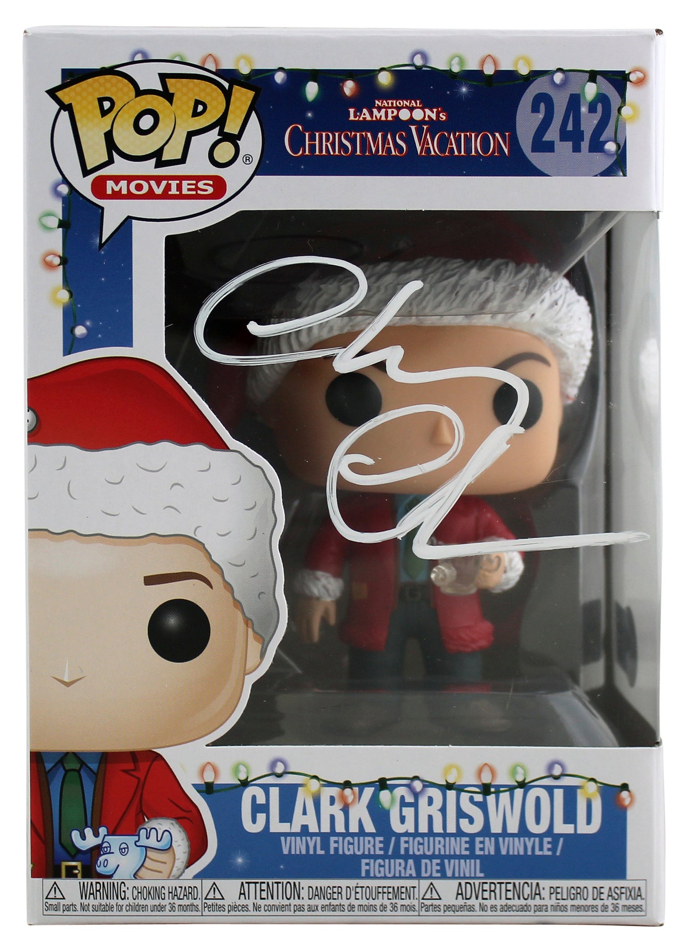 Chevy Chase Christmas Vacation Signed Funko Pop Figure w/ White Sig BAS Witness