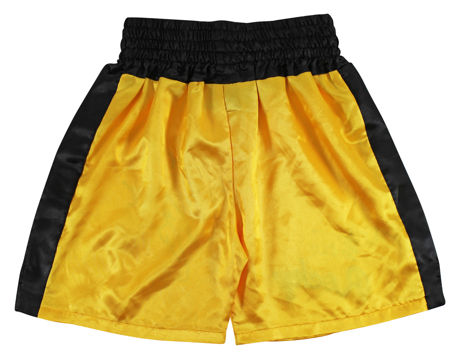 Sylvester Stallone & Talia Shire Signed Yellow Rocky Boxing Trunks BAS #AB14661