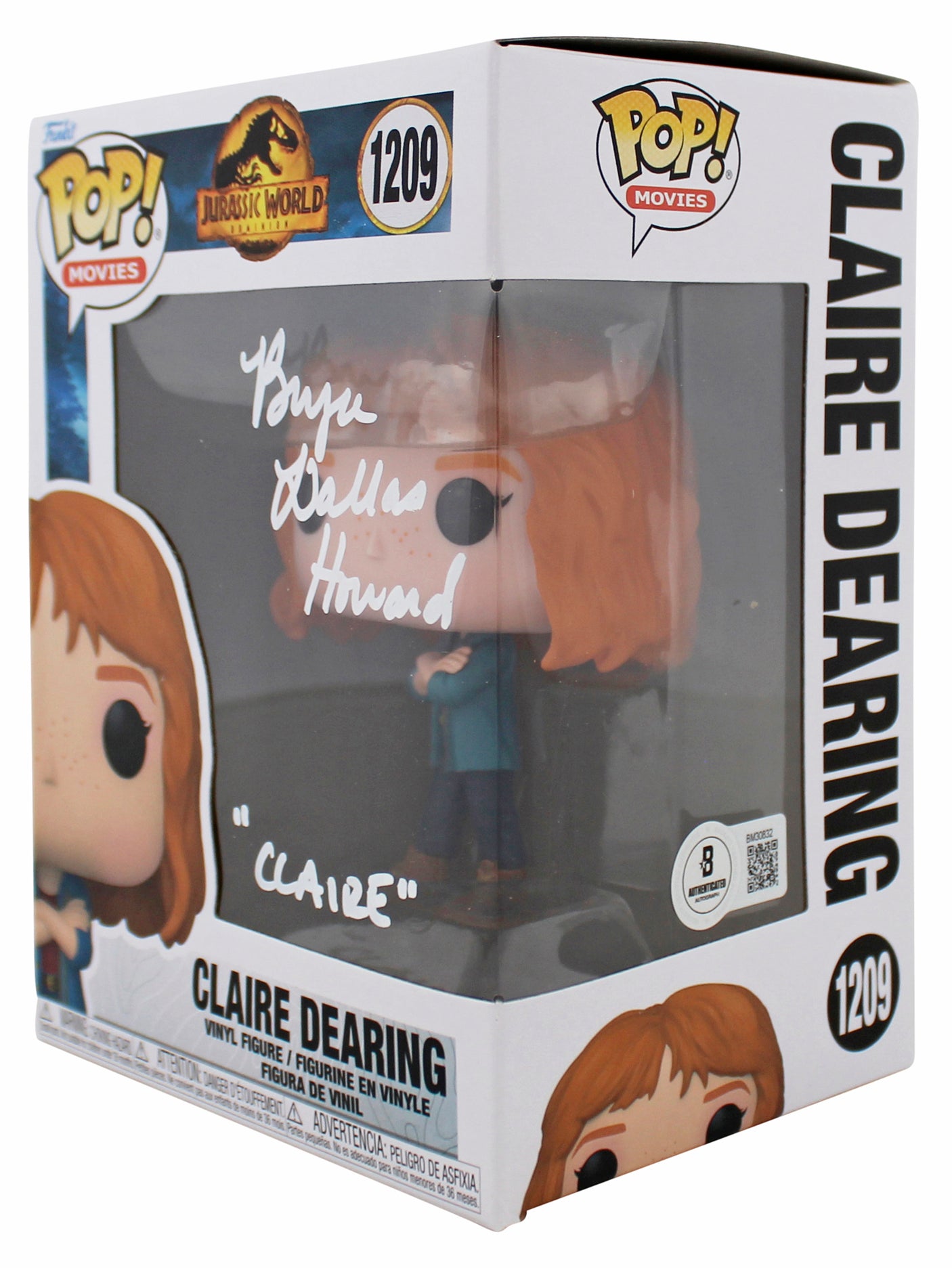 Bryce Dallas Howard "Claire" Jurassic World Signed Funko Pop Vinyl Figure BAS 2