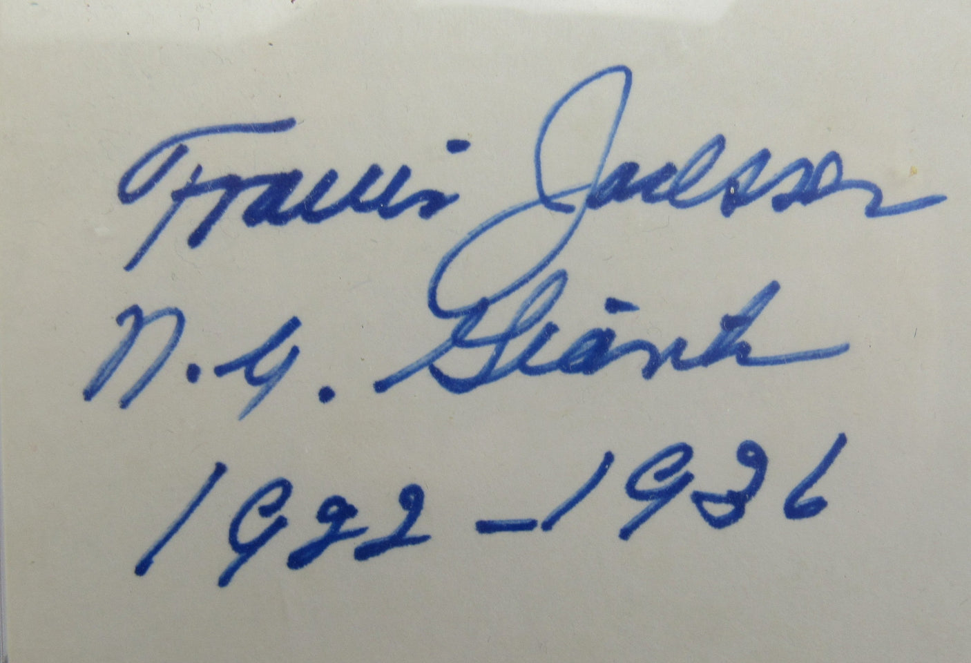 Travis Jackson Signed Auto Autograph Encapsulated PSA/DNA Index Card