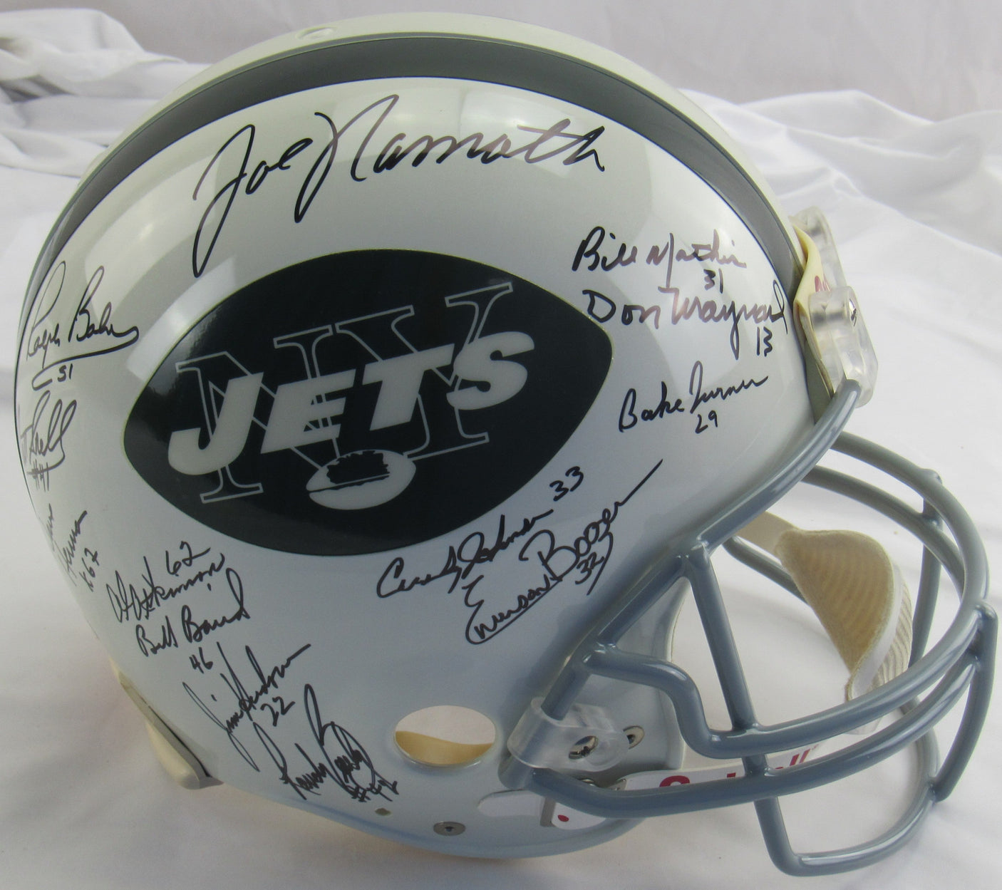 1969 New York Jets Team Signed Joe Namath Auto Full Size Helmet Replica Steiner Sports Hologram