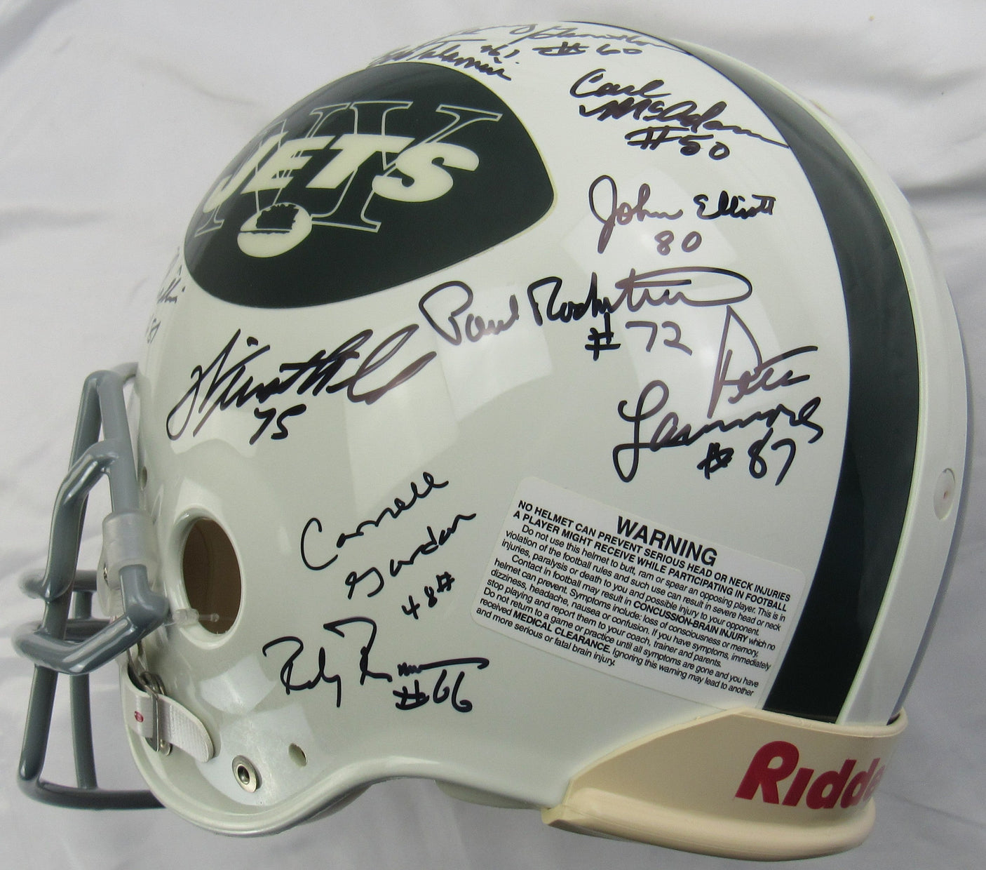 1969 New York Jets Team Signed Joe Namath Auto Full Size Helmet Replica Steiner Sports Hologram