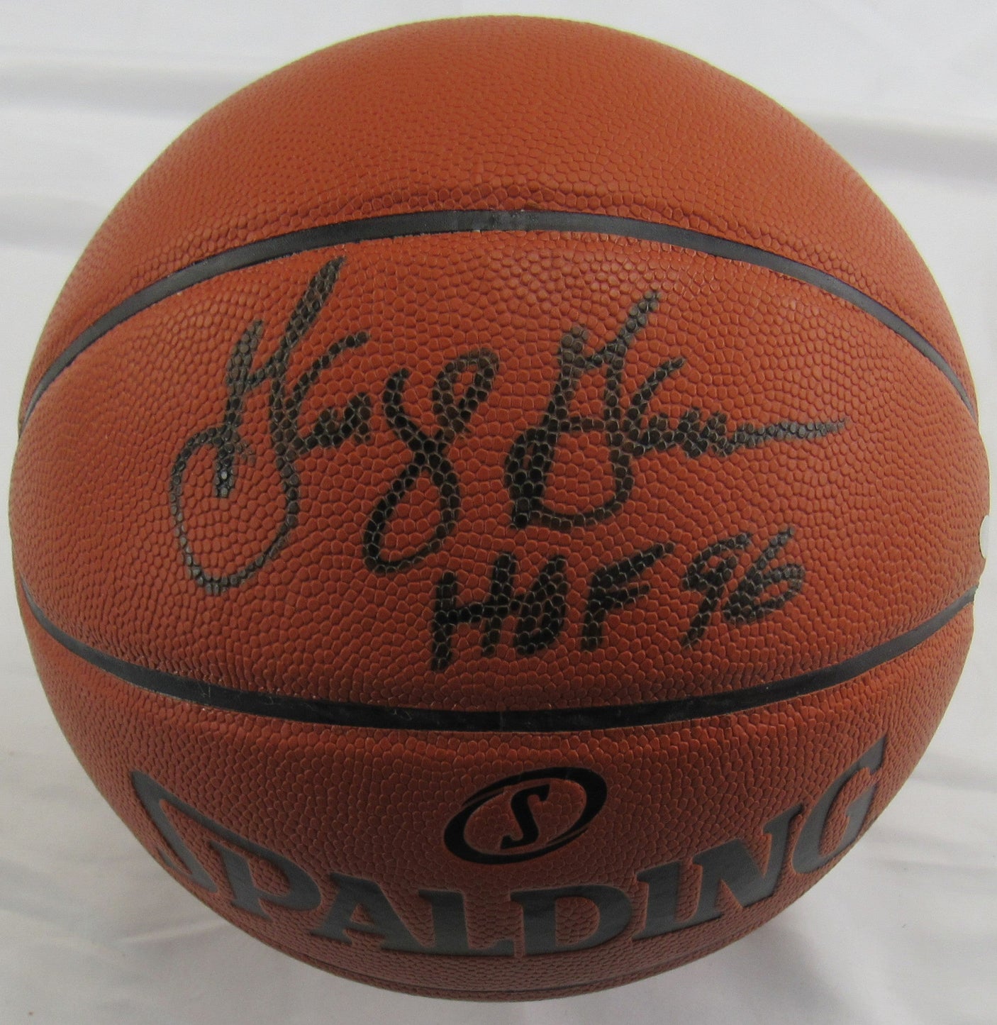 George Gervin Signed Auto Autograph Spalding NBA Basketball Steiner COA