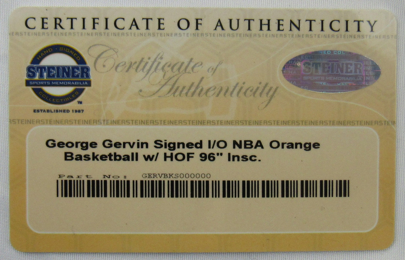 George Gervin Signed Auto Autograph Spalding NBA Basketball Steiner COA