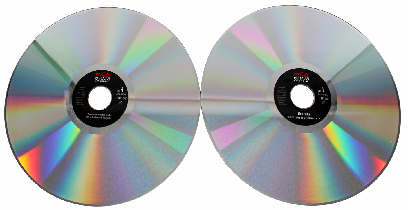 The Who (3) Daltrey, Townshend & Entwistle Signed Laserdisc Cover BAS #A42884