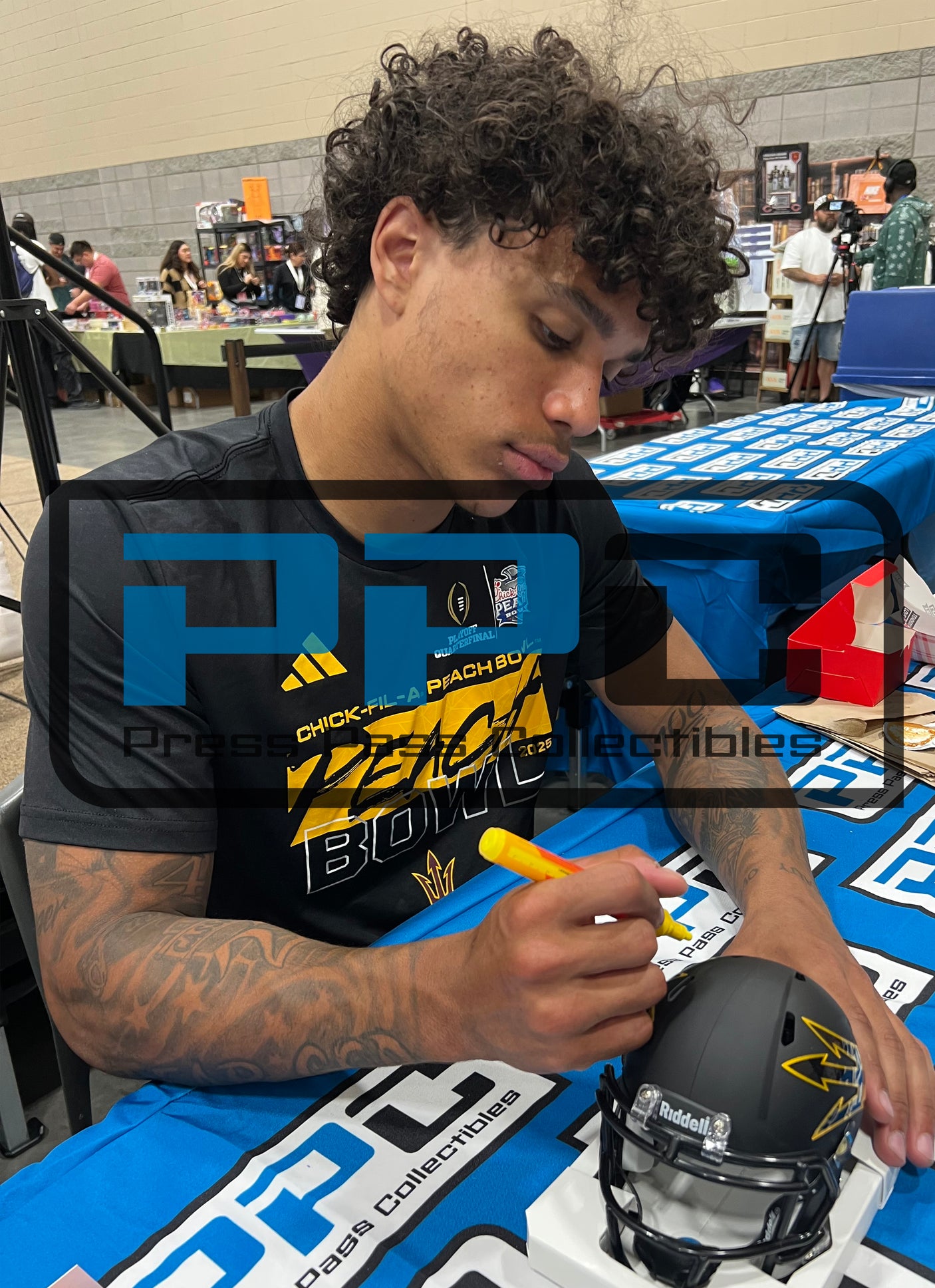 Arizona State Jordyn Tyson Authentic Signed Black Speed Mini Helmet BAS Witness