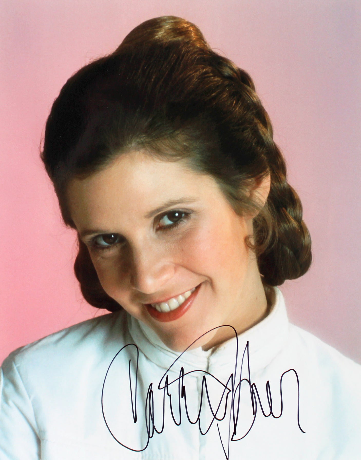 Carrie Fisher Star Wars The Empire Strikes Back Signed 11x14 Photo BAS #A55998
