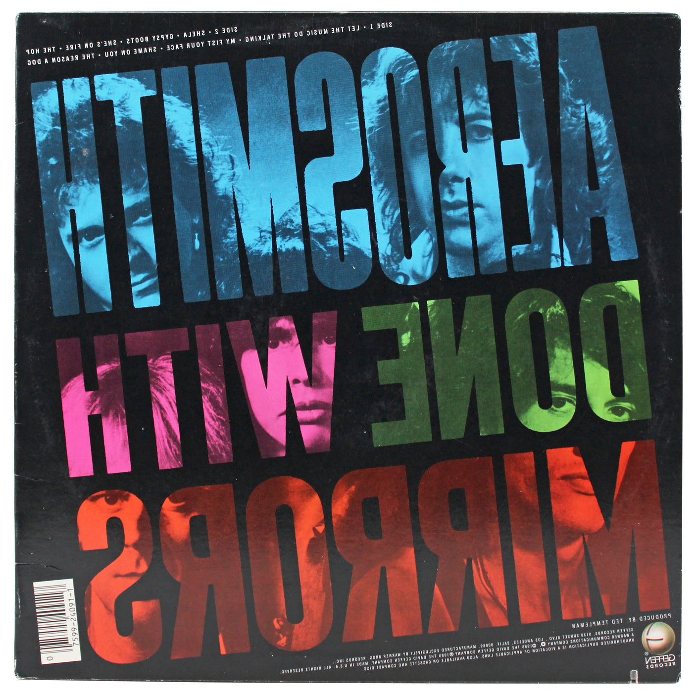 Aerosmith (5) Tyler, Perry +3 Signed Done With Mirrors Album Cover BAS #AD38588