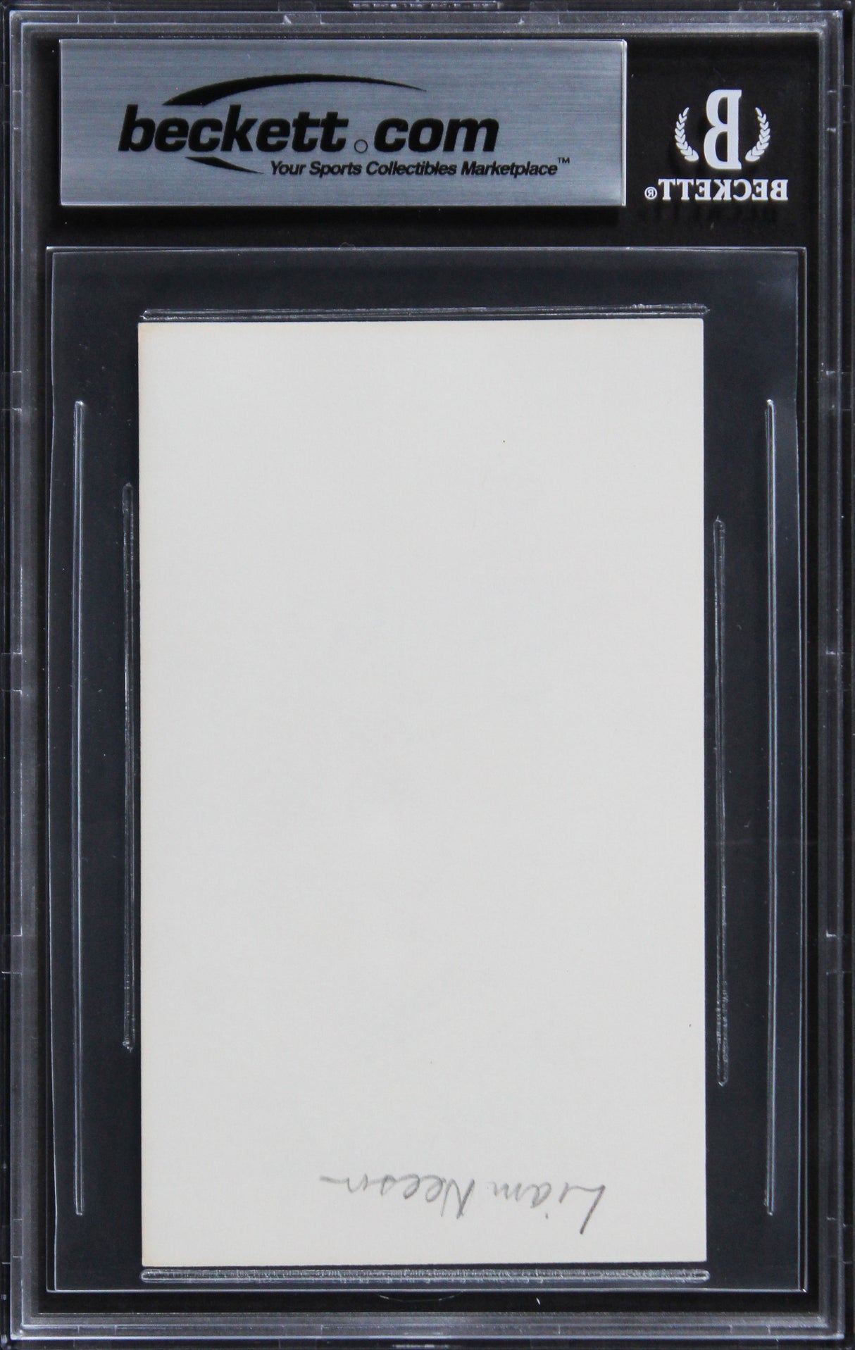 Liam Neeson Schindler's List Authentic Signed 3x5 Index Card BAS Slabbed