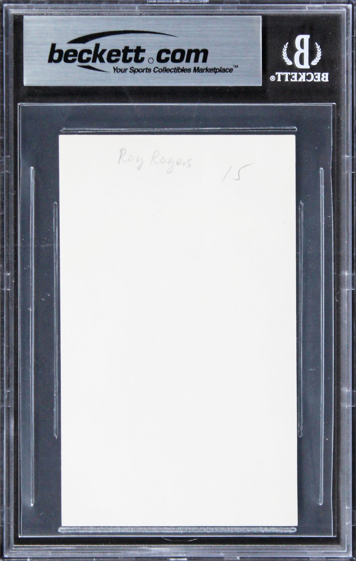 Roy Rogers The Roy Rogers Show Authentic Signed 3x5 Index Card BAS Slabbed 3