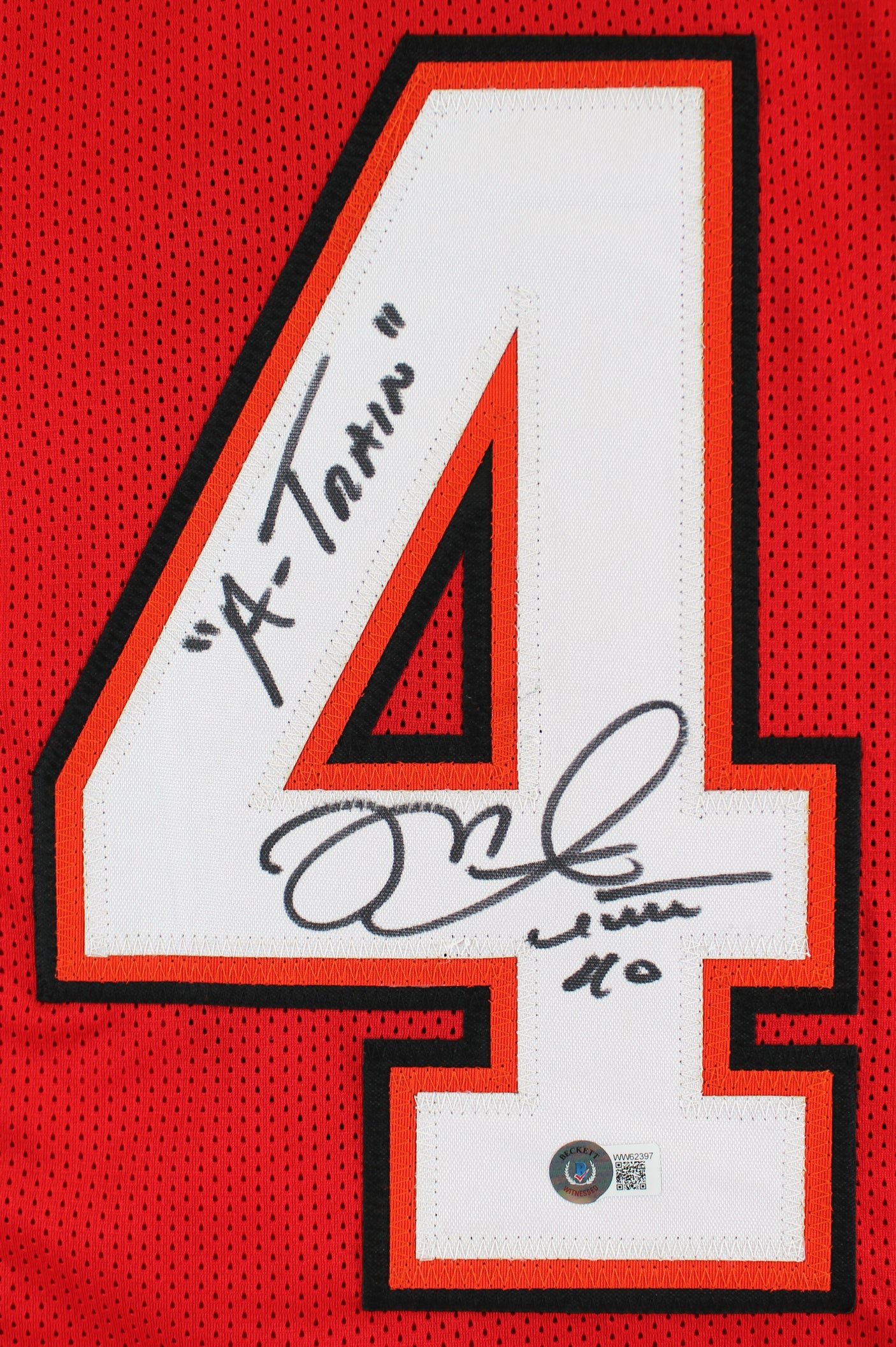 Mike Alstott "A-Train" Authentic Signed Red Pro Style Jersey BAS Witnessed