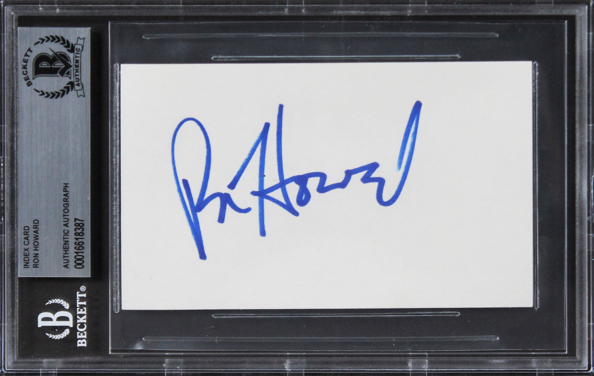 Ron Howard Happy Days Authentic Signed 3x5 Index Card Autographed BAS Slabbed 1