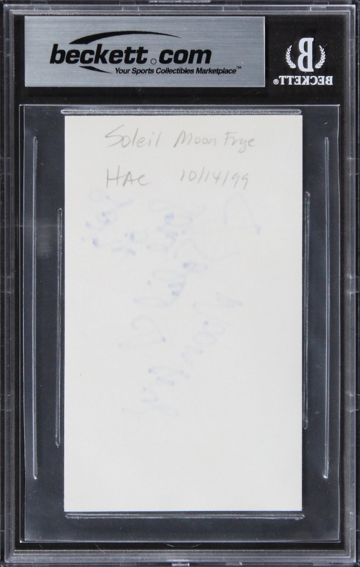 Soleil Moon Frye Punky Brewster "Lots of Love" Signed 3x5 Index Card BAS Slabbed