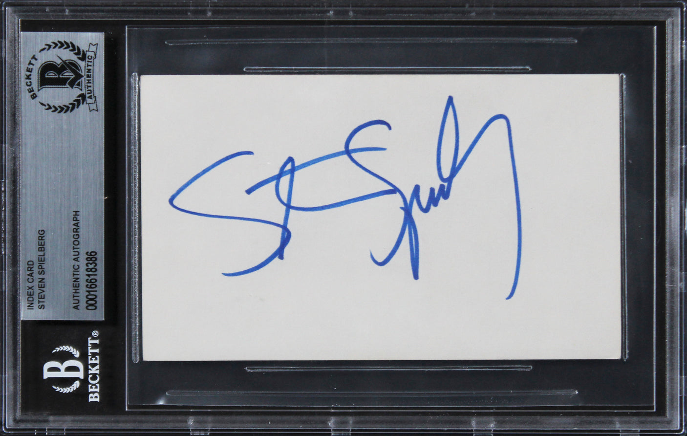 Steven Spielberg Schindler's List Authentic Signed 3x5 Index Card BAS Slabbed