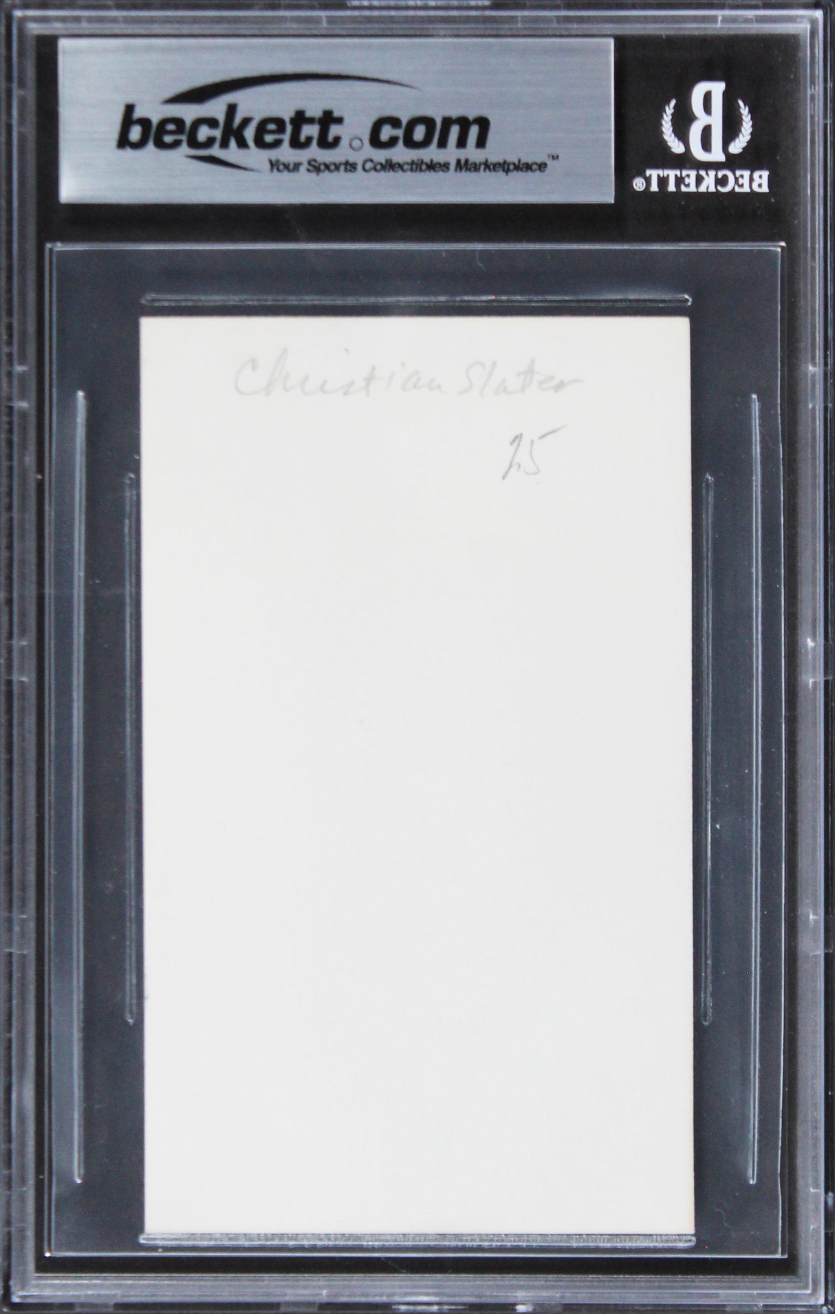 Christian Slater Heathers Authentic Signed 3x5 Index Card BAS Slabbed 2