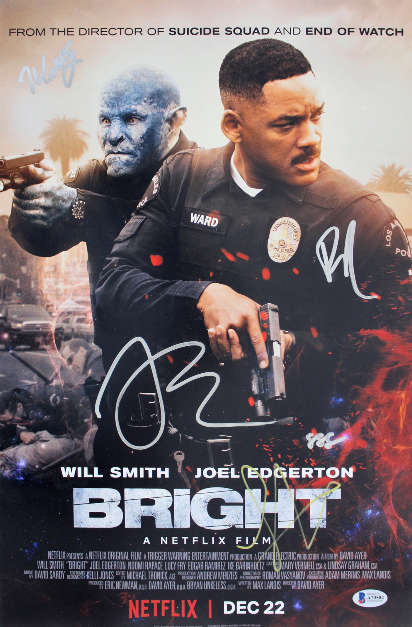 Bright (5) Fry, Edgerton, Ramirez, Gerald & +1 Signed 12x18 Photo BAS #A70502