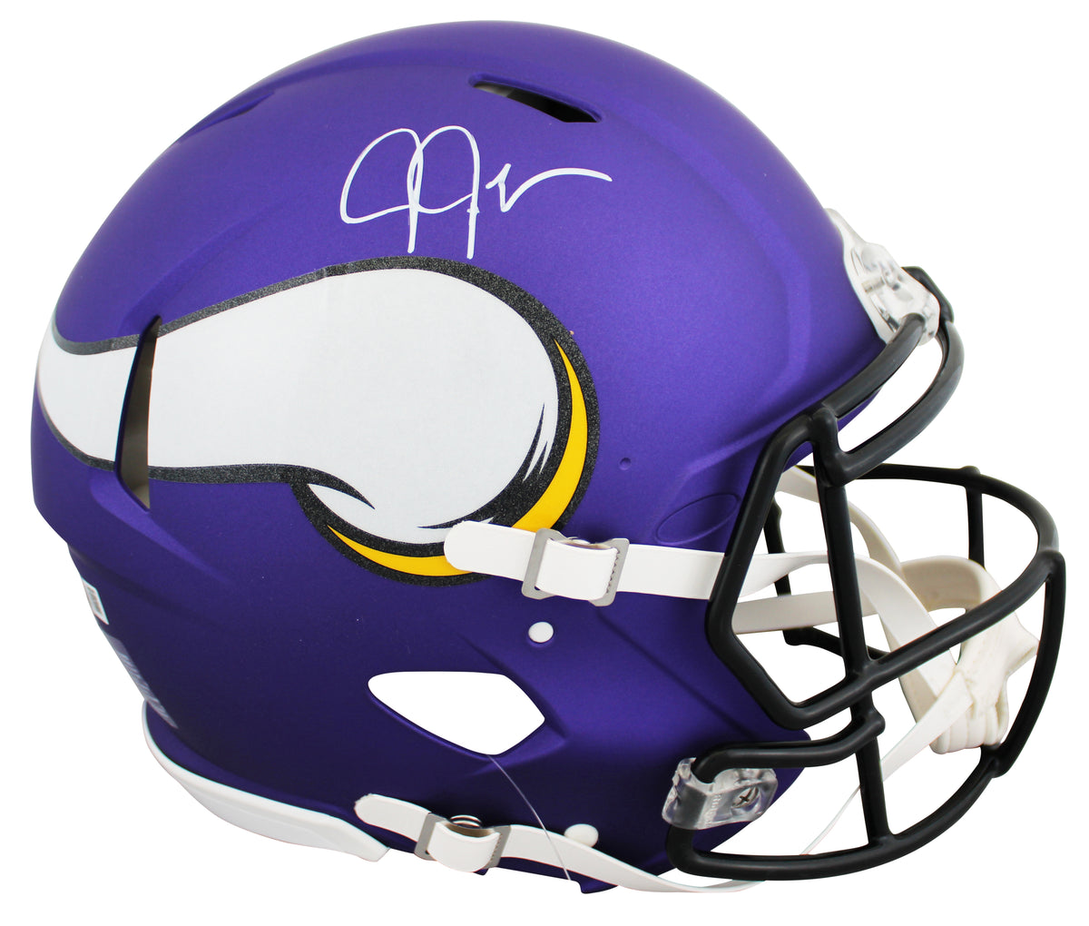 Justin Jefferson Autographed Minnesota Vikings Speed Authentic Helmet Beckett Witnessed