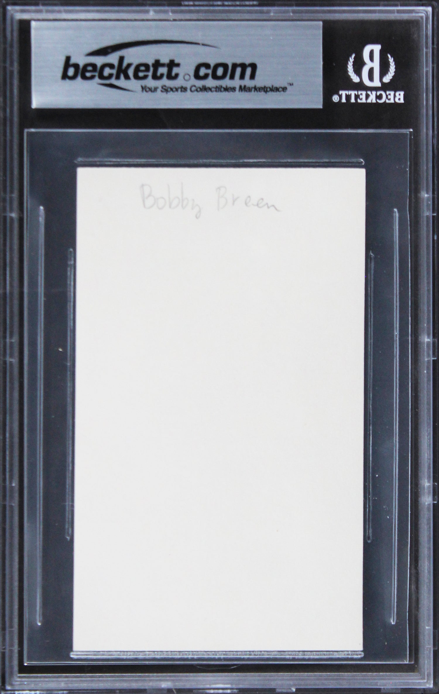 Bobby Breen Let's Sing Again "Musical Note" Signed 3x5 Index Card BAS Slabbed