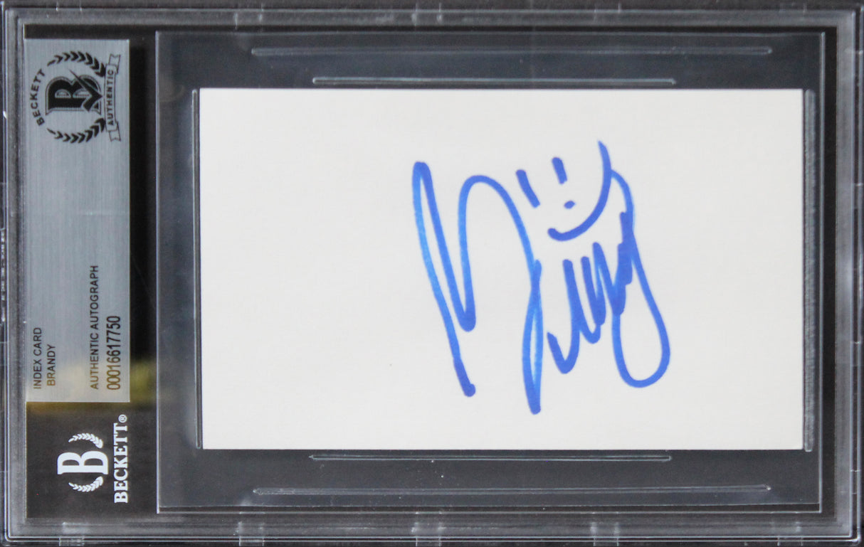 Brandy Singer "Smiley Face" Authentic Signed 3x5 Index Card BAS Slabbed 2
