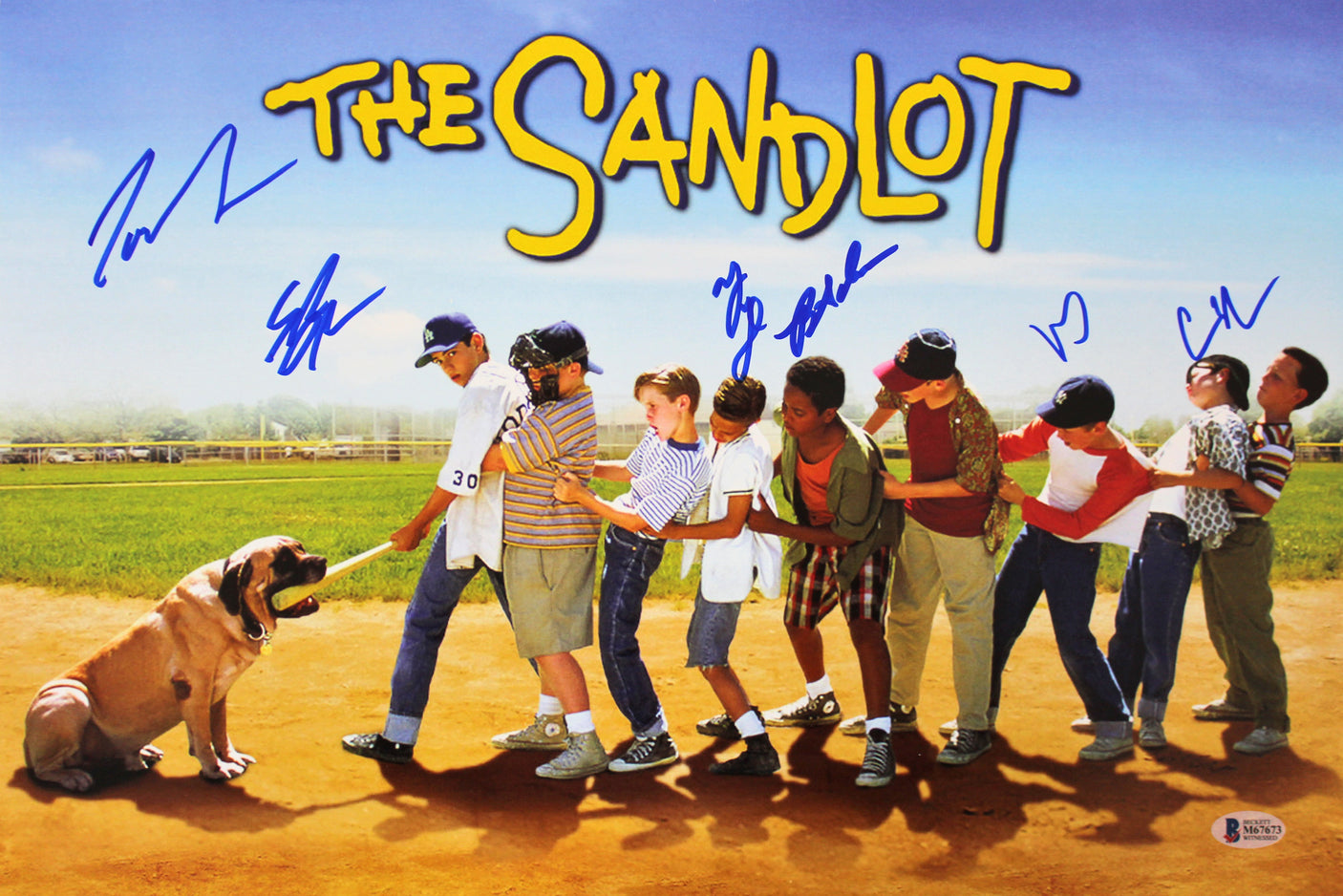 The Sandlot (6) Guiry, Leopardi, Adams +3 Signed 12x18 Photo BAS Witnessed 1