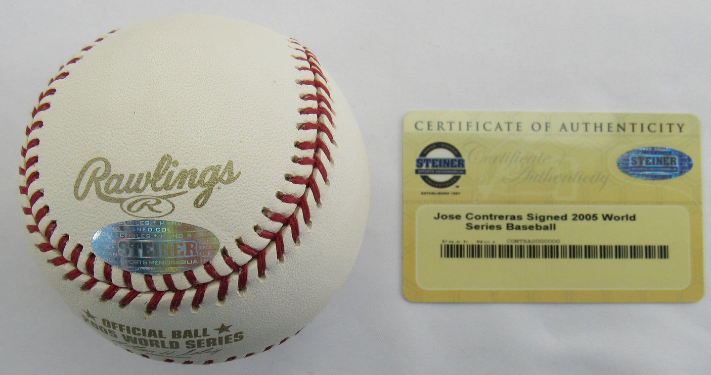 Jose Contreras Signed Auto Rawlings Baseball Steiner COA
