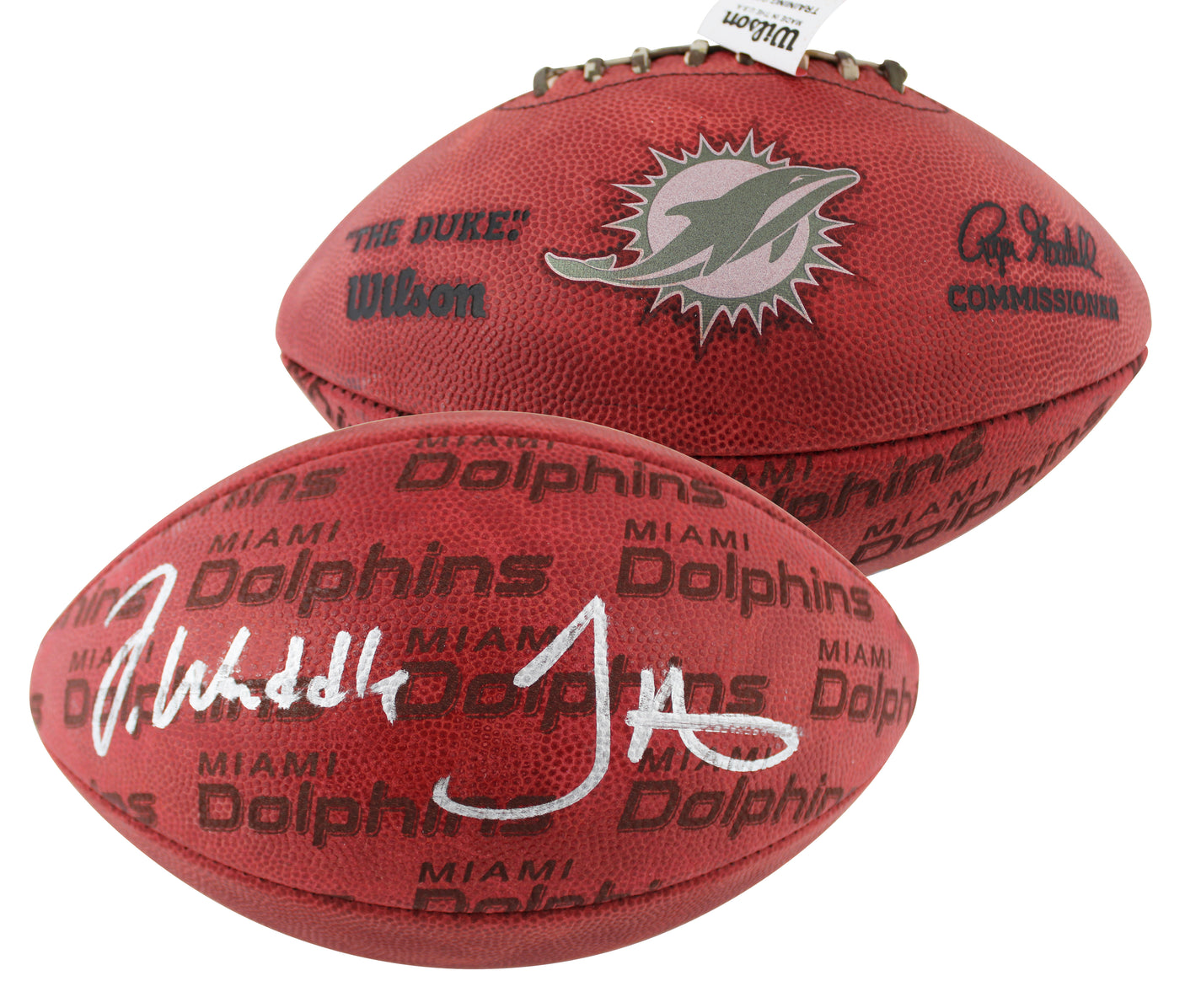 Jaylen Waddle & Tyreek Hill Signed Wilson Duke Showcase Nfl Football w/ Case BAS