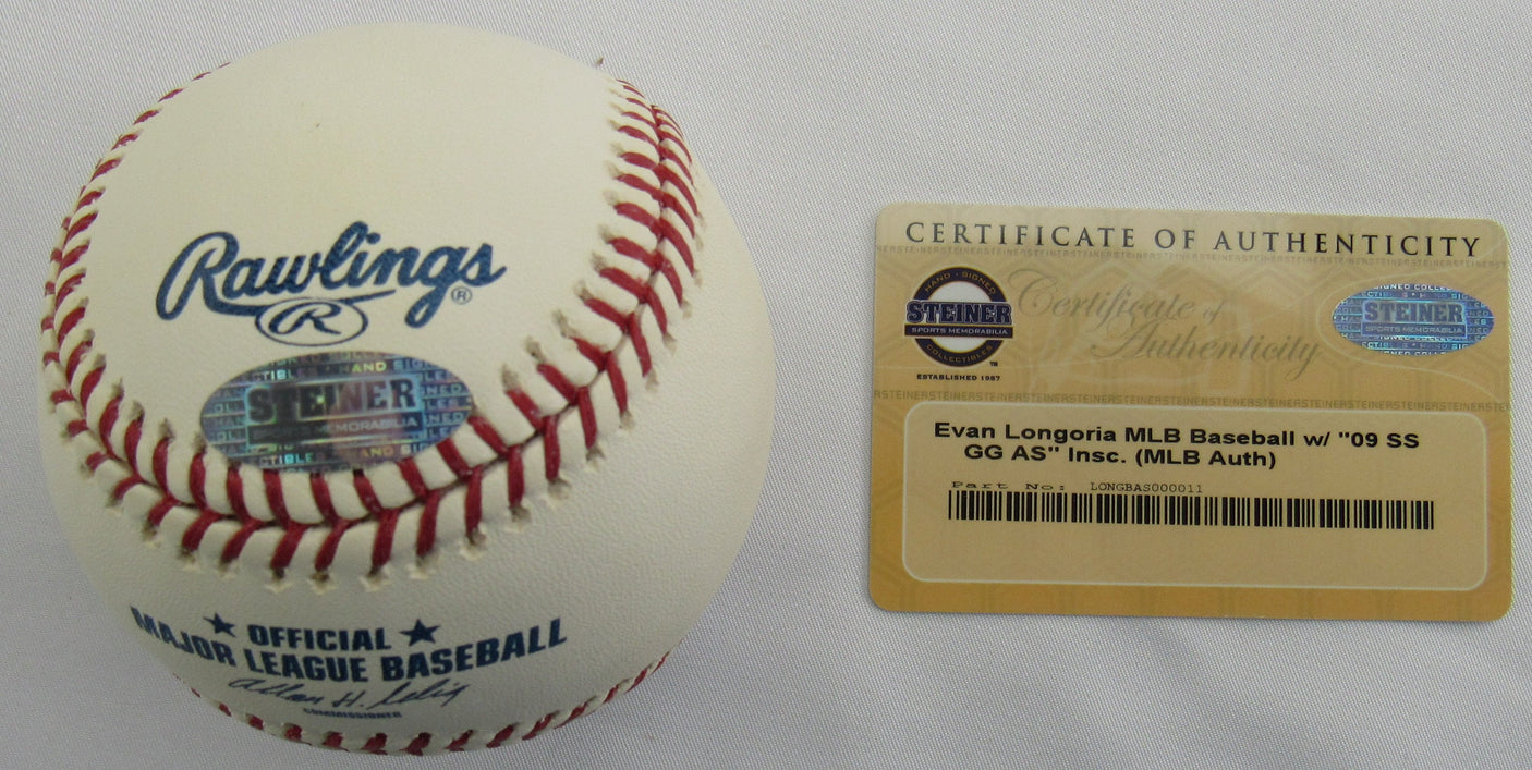 Evan Longoria Signed Auto Rawlings Baseball Steiner COA