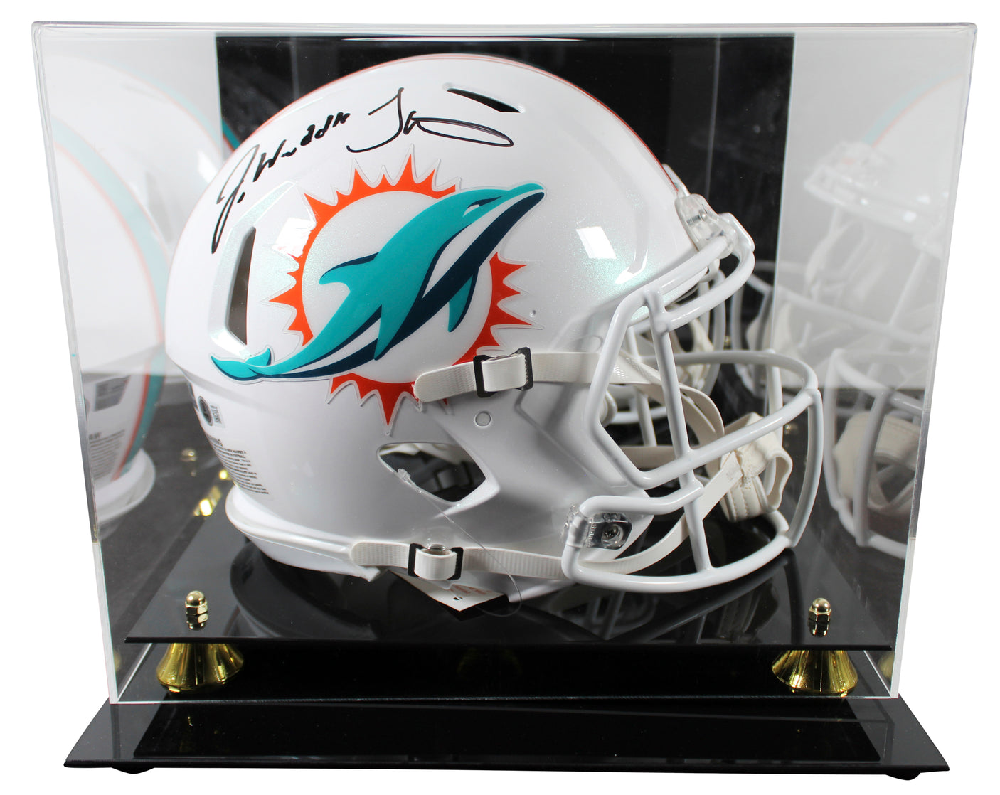 Dolphins Jaylen Waddle & Tyreek Hill Signed F/S Speed Proline Helmet W/ Case BAS