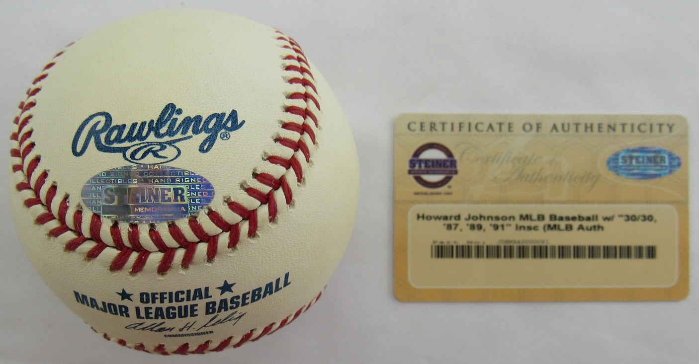 Howard Johnson Signed Auto Rawlings Baseball Steiner COA