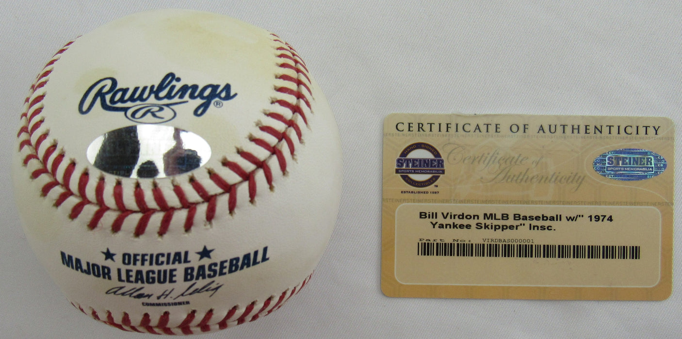 Bill Virdon Signed Auto Rawlings Baseball Steiner COA