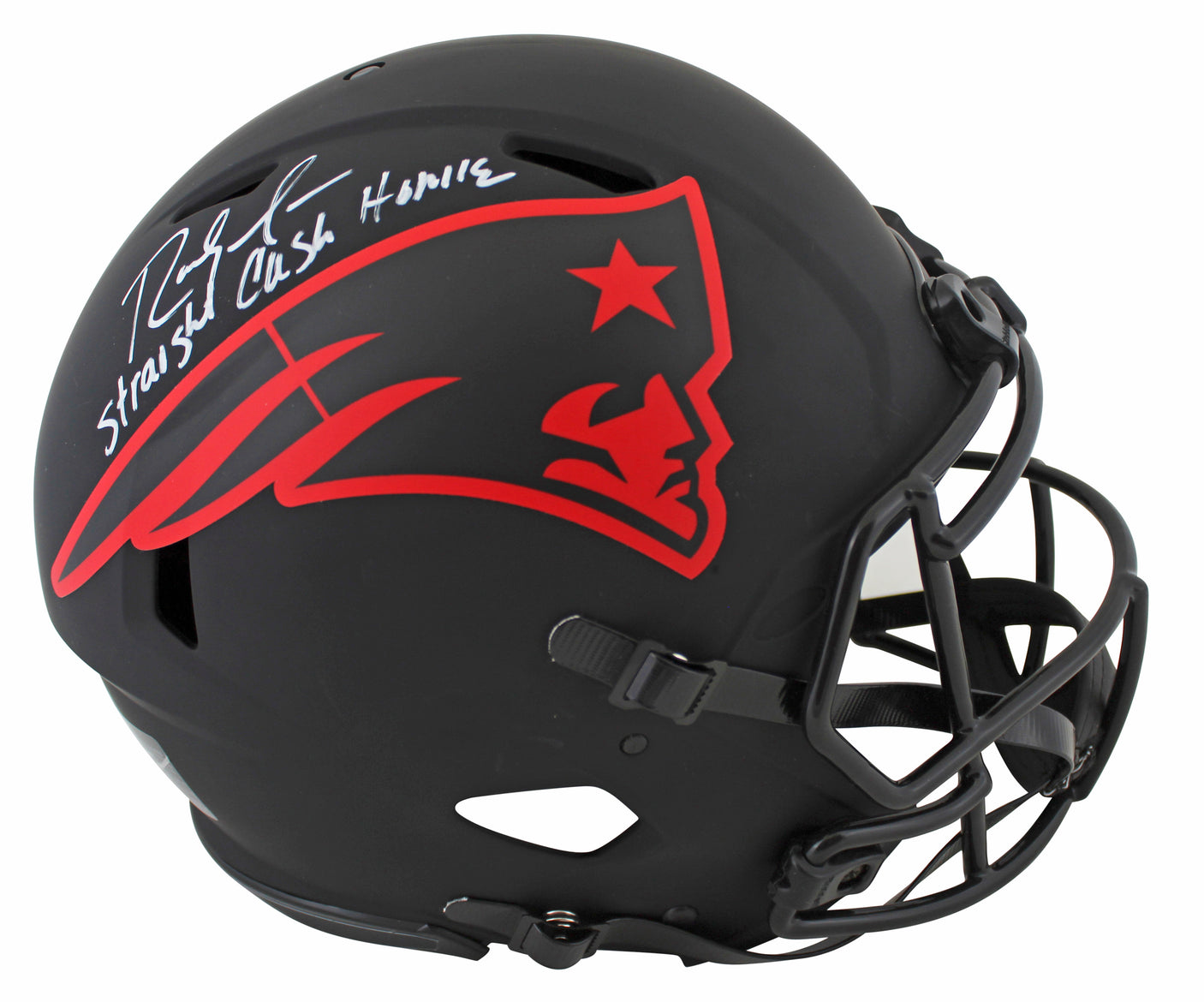 Patriots Randy Moss "SCH" Signed Eclipse Proline F/S Speed Helmet BAS Witnessed