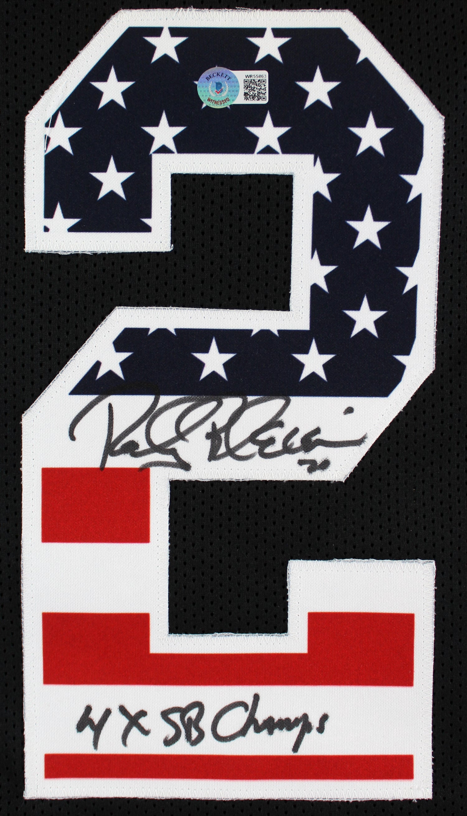 Rocky Bleier "4x SB Champ" Signed Black Pro Style Jersey w/ USA #'s BAS Witness