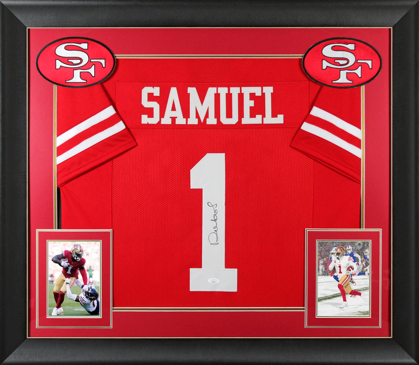 Deebo Samuel Authentic Signed Red Pro Style Framed Jersey Autographed JSA 3