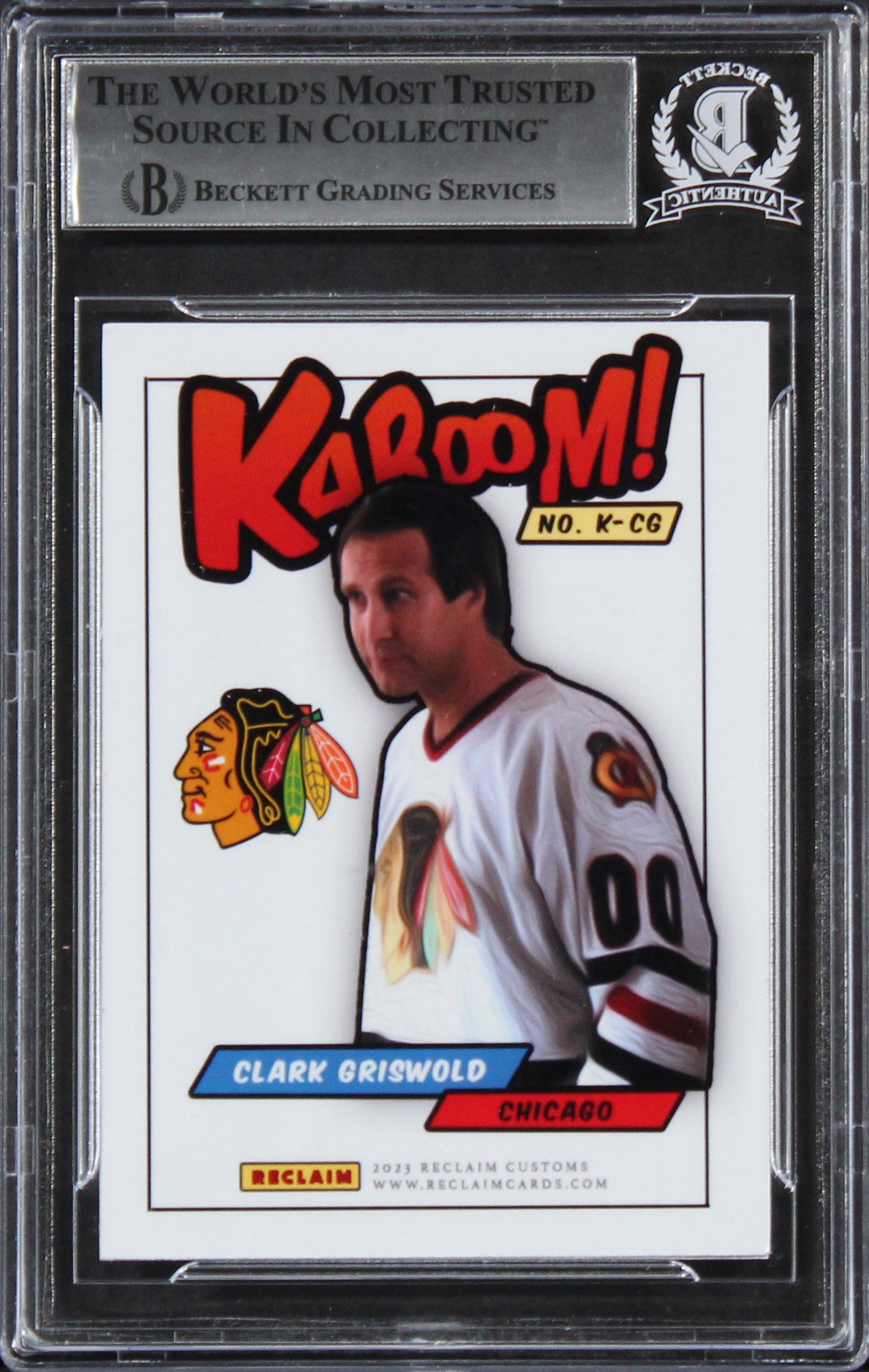 Chevy Chase Christmas Vacation Authentic Signed Custom Trading Card BAS Slabbed