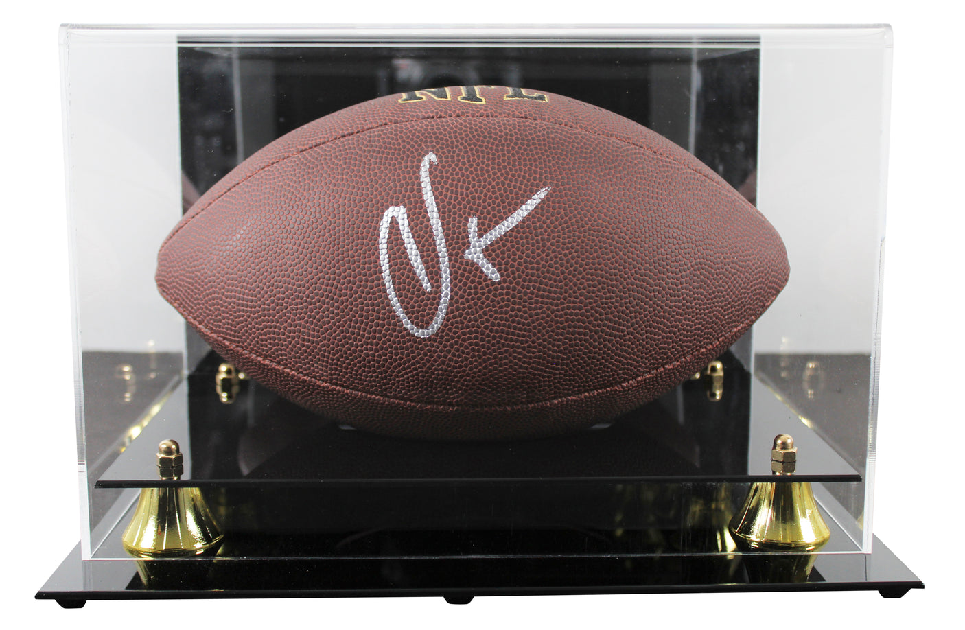 Bengals Chad Johnson Signed Wilson Super Grip Football W/ Case BAS Witnessed