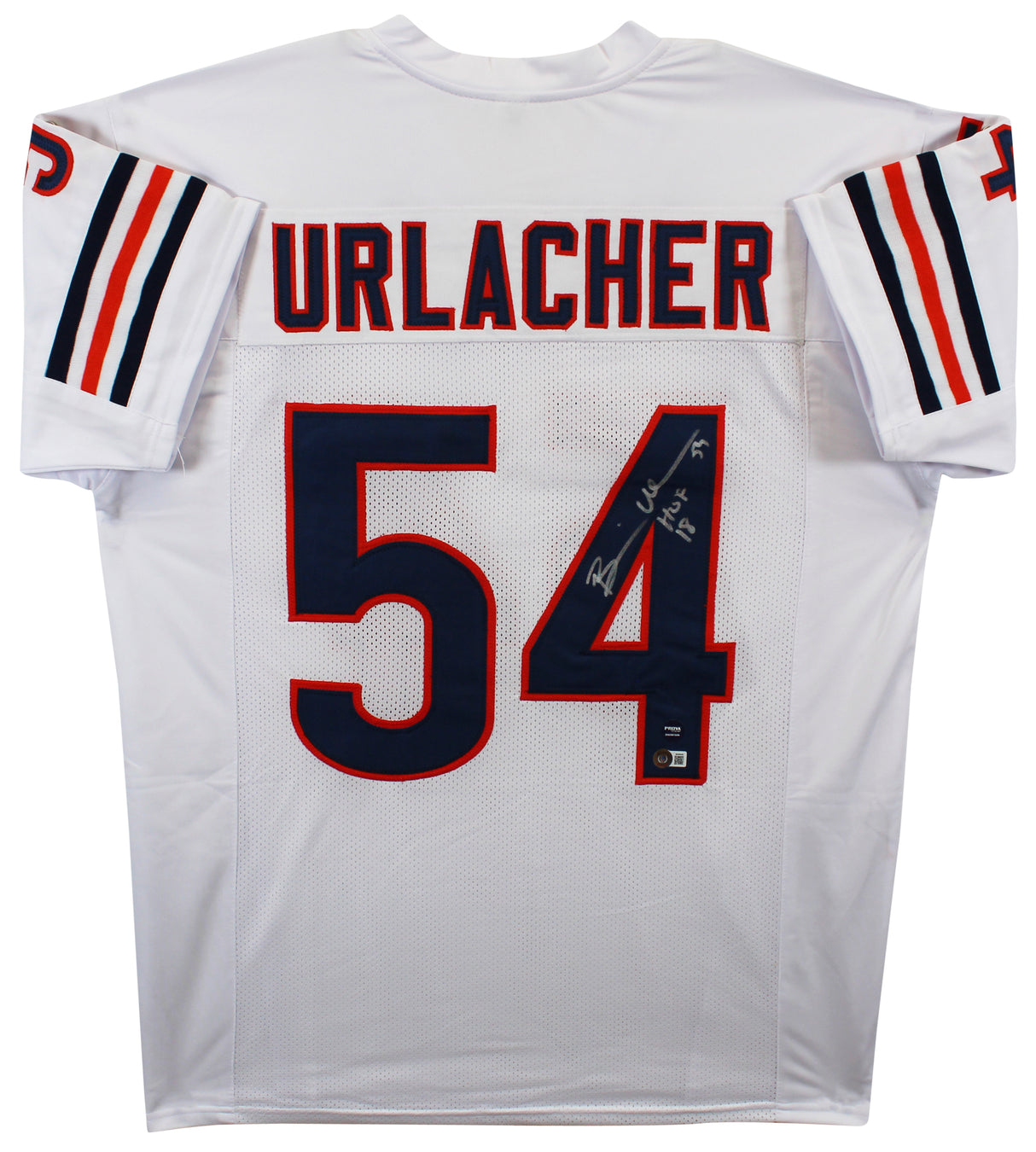 Brian Urlacher "HOF 18" Authentic Signed White Pro Style Jersey BAS