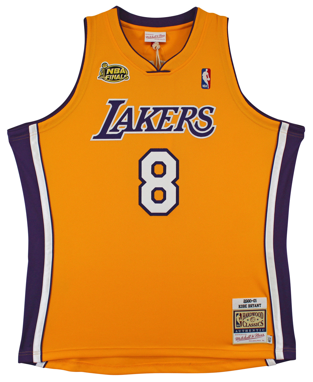 Lakers Kobe Bryant Signed Yellow M&N 2000-01 HWC Authentic Jersey PSA #B11756
