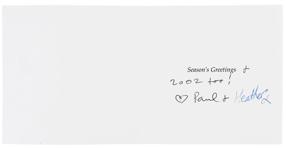 Paul McCartney & Heather Mills Authentic Signed Greeting Card BAS #AB76232