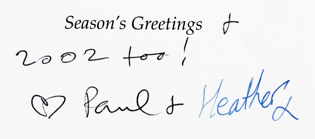 Paul McCartney & Heather Mills Authentic Signed Greeting Card BAS #AB76232