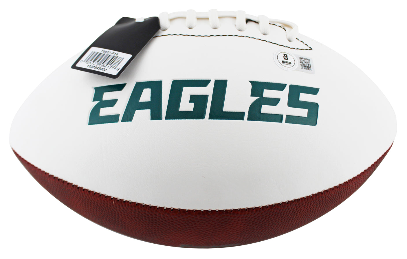 Eagles Randall Cunningham Signed Franklin White Panel Logo Football BAS Witnessed