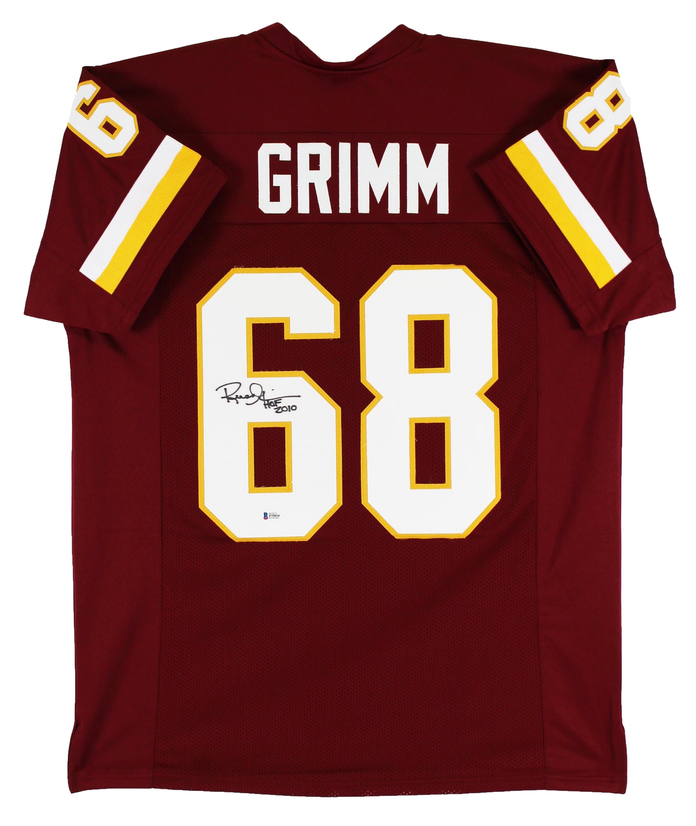 Russ Grimm "HOF 2010" Authentic Signed Maroon Pro Style Jersey BAS Witnessed