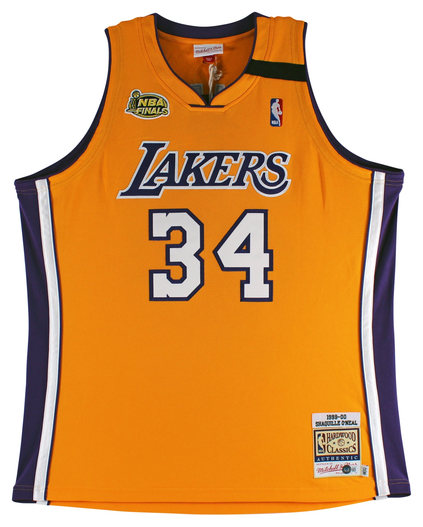 Shaquille O'Neal "HOF 16" Signed Yellow M&N 1999-00 HWC Authentic Jersey BAS Wit