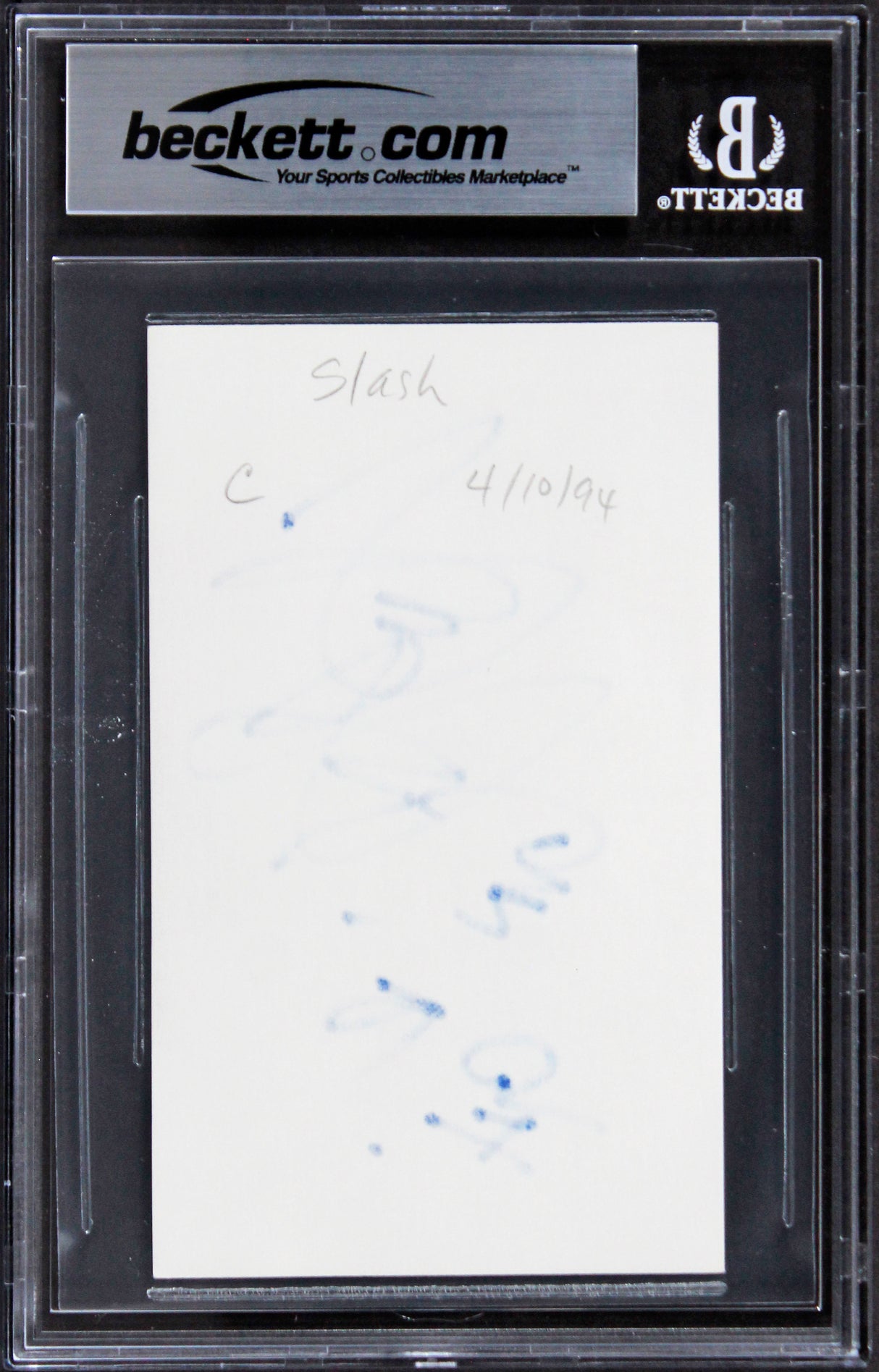Slash Guns N' Roses "GN'R 94" Authentic Signed 3x5 Index Card BAS Slabbed