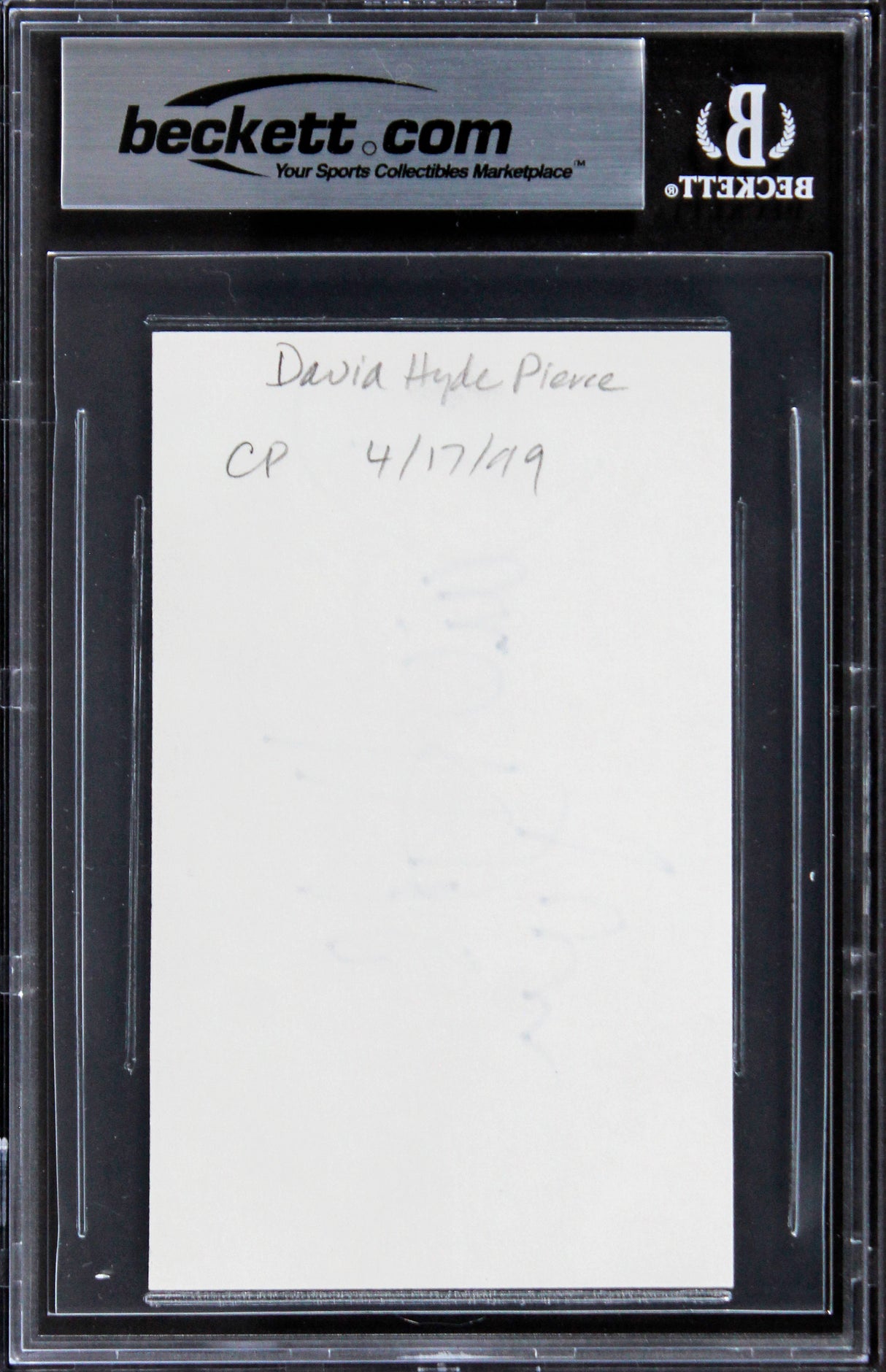 David Hyde Pierce Frasier Authentic Signed 3x5 Index Card BAS Slabbed 2