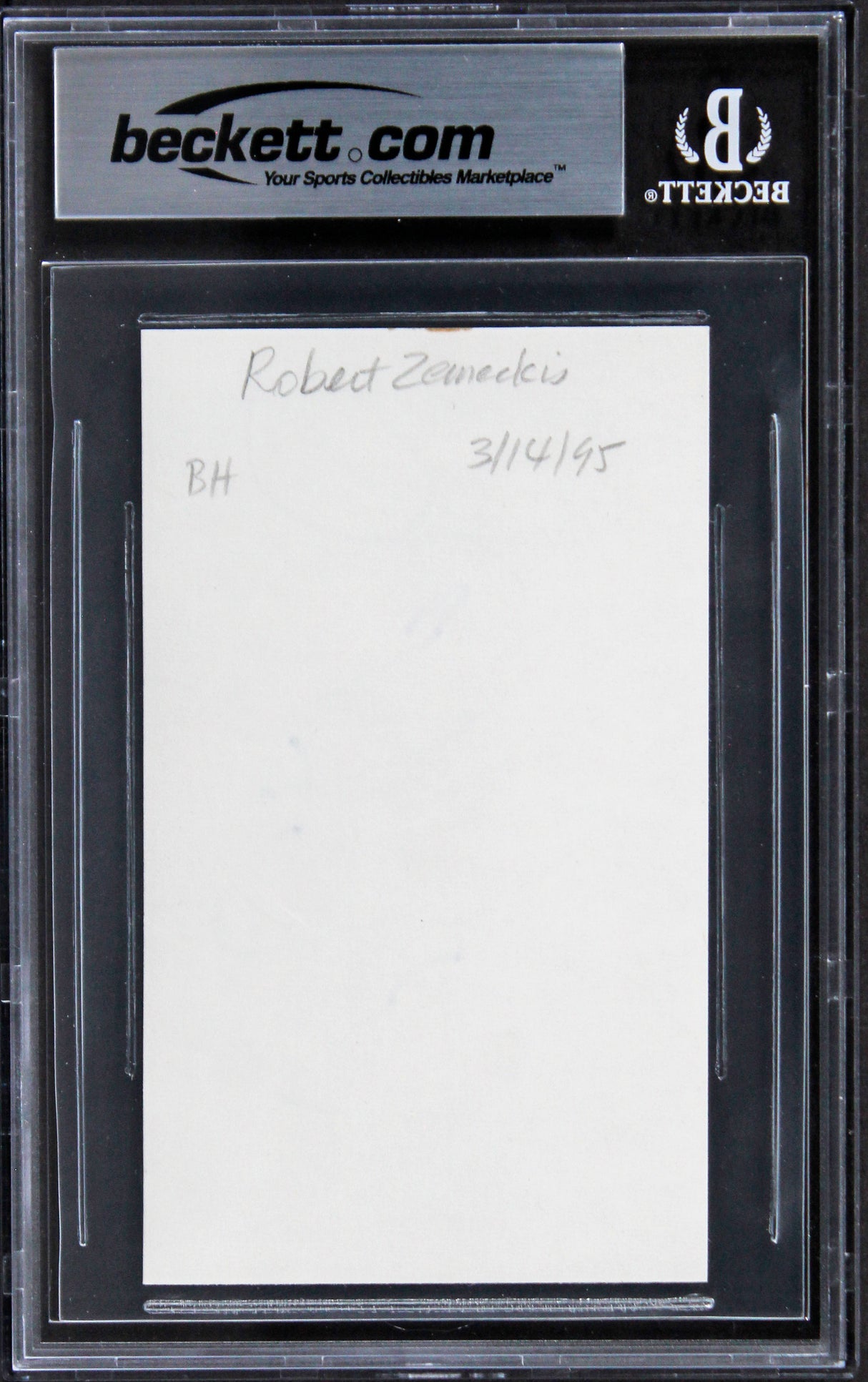Robert Zemeckis Back To The Future Authentic Signed 3x5 Index Card BAS Slabbed 2