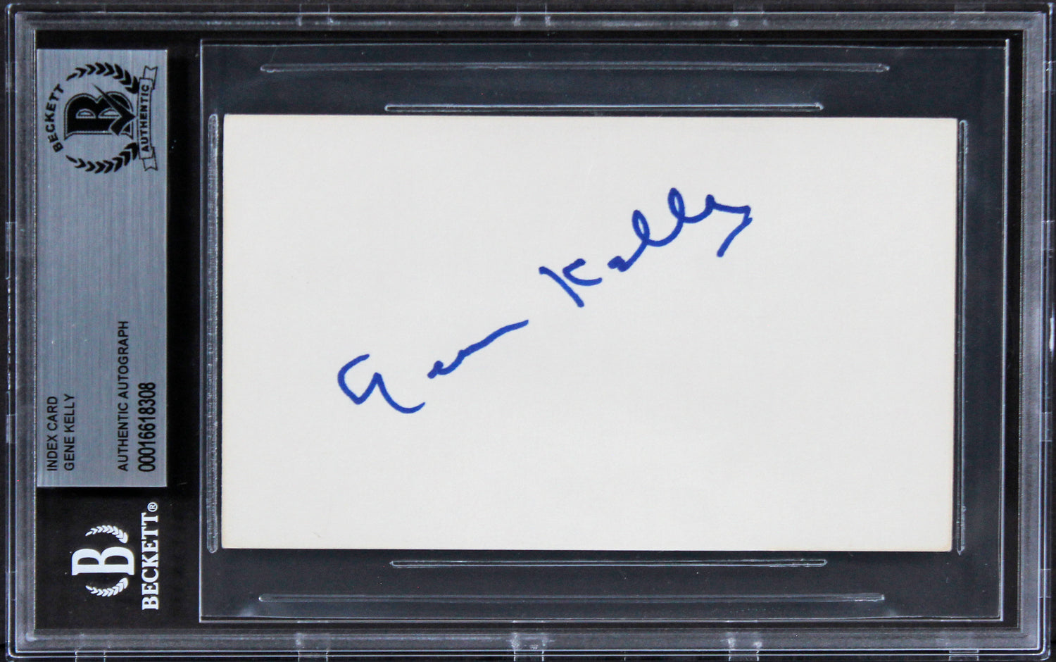 Gene Kelly Singing in the Rain Authentic Signed 3x5 Index Card BAS Slabbed 2